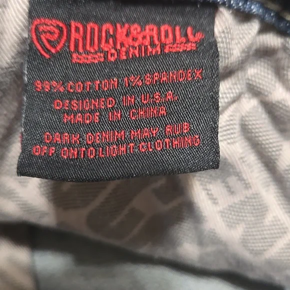 Rock And Roll Denim Revolver Slim Straight Leg Jeans Mens Size 36x33 Western - Picture 11 of 11